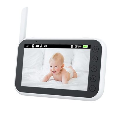 Wireless 5 Inch HD Display Monitor Camera - Temperature Alert - Feeding Reminder & Audio Baby Sleep