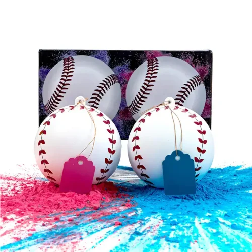 Gender Reveal Baseball Set - 2 Pieces (Pink & Blue)