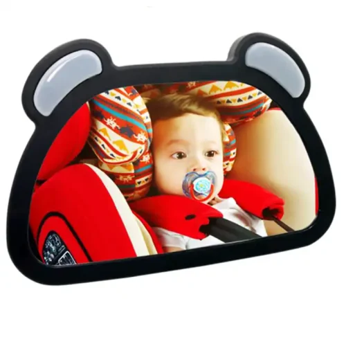 Premium Shatterproof Bear-Shaped Baby Car Backseat Mirror