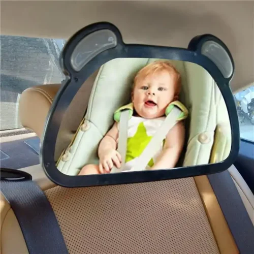 Premium Shatterproof Bear-Shaped Baby Car Backseat Mirror
