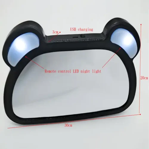Premium Shatterproof Bear-Shaped Baby Car Backseat Mirror