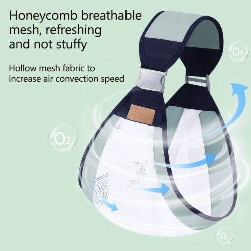 Breathable Cotton-Polyester Baby Sling Carrier with Mesh Fabric - Comfortable and Adjustable for Easy Babywearing