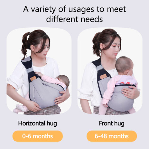 Breathable Cotton-Polyester Baby Sling Carrier with Mesh Fabric - Comfortable and Adjustable for Easy Babywearing