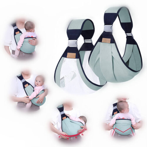 Breathable Cotton-Polyester Baby Sling Carrier with Mesh Fabric - Comfortable and Adjustable for Easy Babywearing