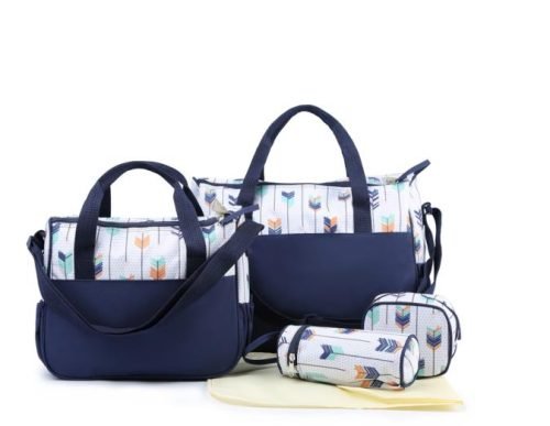 طقم حقيبة حفاضات أطفال 5 في 1