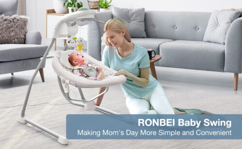 Electric swinging cradle swing with 180 degree rotating seat