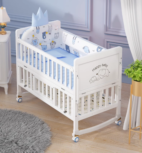 Adjustable Bebe Wooden Crib - Elegant and Functional