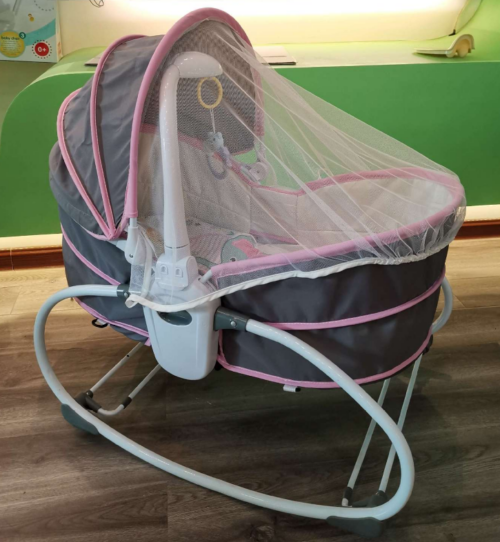 Comfortable Electric Baby Cradle with Rocking Motion and Sleep Features