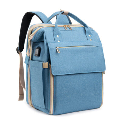 3-in-1 Crib Baby Folding Bed, Outdoor Travel Carrier & Diaper Bag Backpack