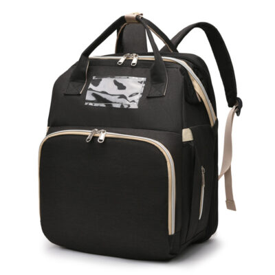 Mother and Baby Diaper Bag with portable Folding Bed