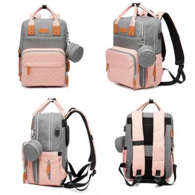 Premium Multi-Function Diaper Bag with Bottle Storage & Changing Pad