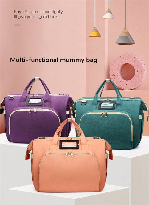 Big capacity 3 in 1 diaper bag backpack with bassinet