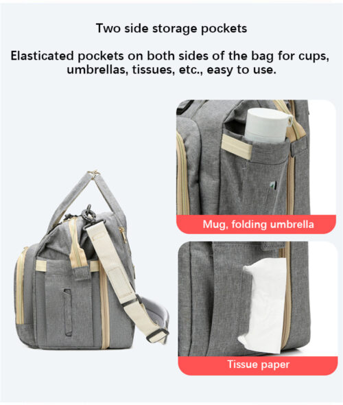 Big capacity 3 in 1 diaper bag backpack with bassinet
