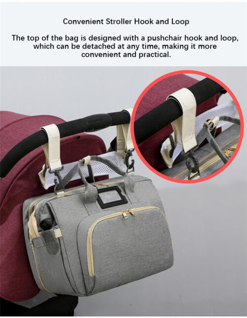 Big capacity 3 in 1 diaper bag backpack with bassinet