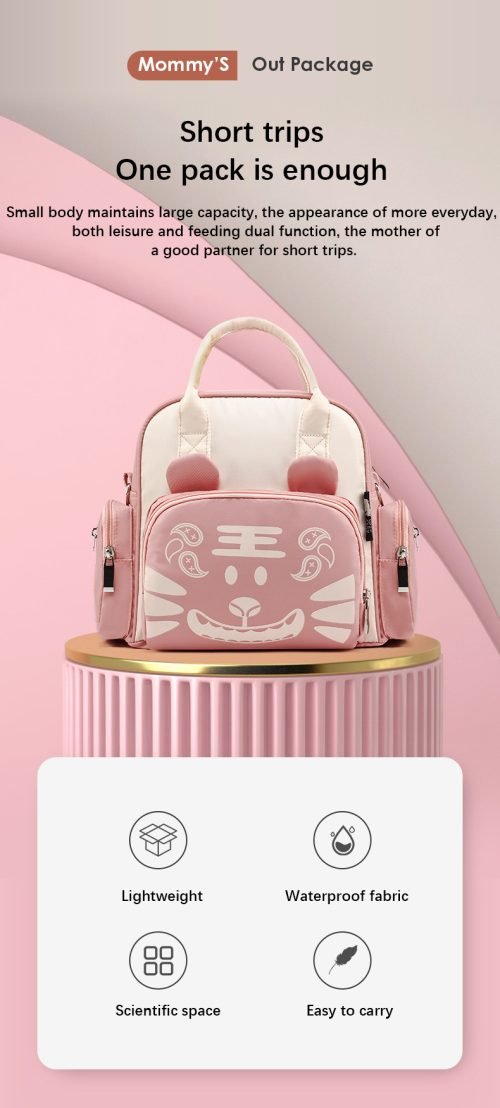 حقيبة حفاضات الأطفال متعددة الوظائف ذات سعة كبيرة - كتف واحد - حقيبة زجاجة معزول