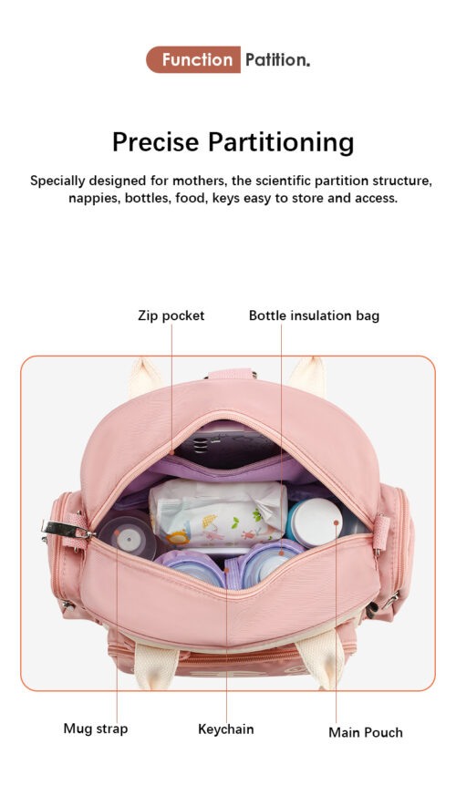Multifunction Large Capacity Baby Diaper Bag - Single shoulder - Insulated Bottle Bag