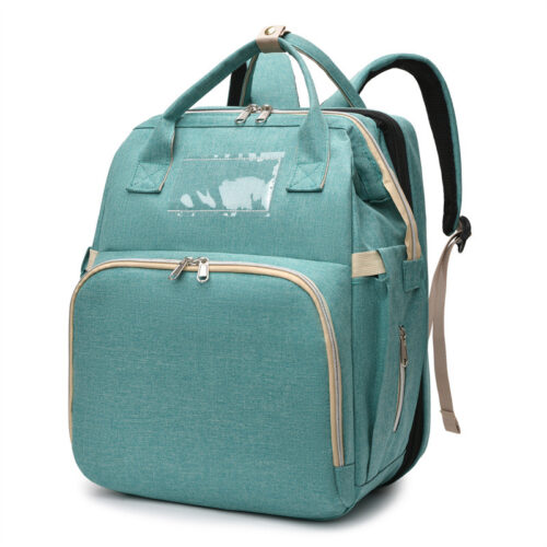 Mother and Baby Diaper Bag with portable Folding Bed
