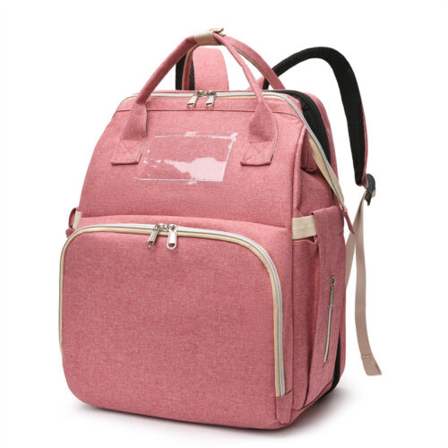 Mother and Baby Diaper Bag with portable Folding Bed
