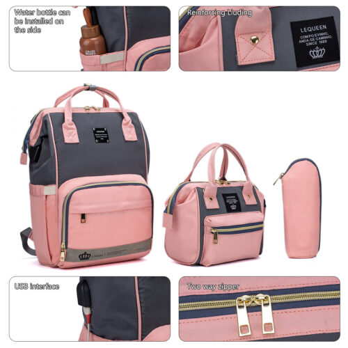 Portable 3 in 1 expandable baby diaper backpack with changing station