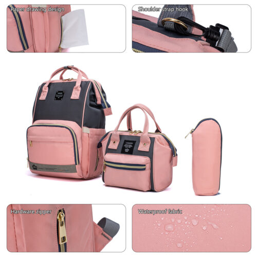 Portable 3 in 1 expandable baby diaper backpack with changing station