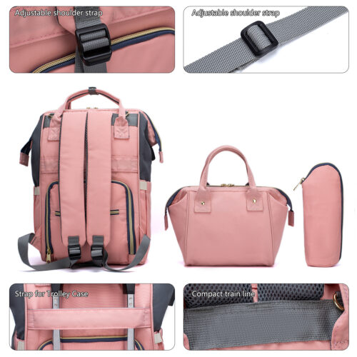 Portable 3 in 1 expandable baby diaper backpack with changing station