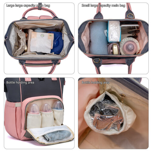 Portable 3 in 1 expandable baby diaper backpack with changing station