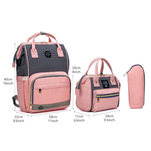 Portable 3 in 1 expandable baby diaper backpack with changing station