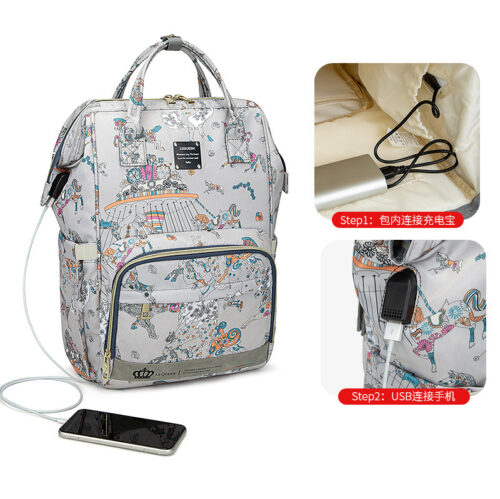Portable 3 in 1 expandable baby diaper backpack with changing station