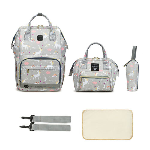 Portable 3 in 1 expandable baby diaper backpack with changing station