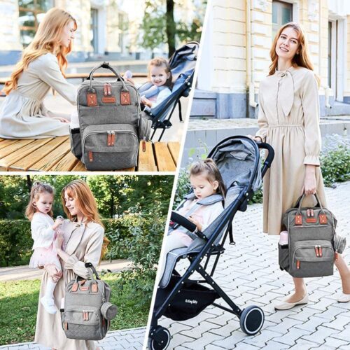 Premium Multi-Function Diaper Bag with Bottle Storage & Changing Pad