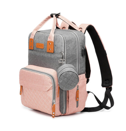Premium Multi-Function Diaper Bag with Bottle Storage & Changing Pad