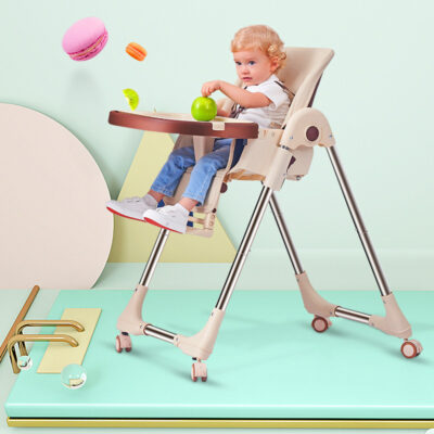 Convertible Baby Highchair - Adjustable, Portable, and Wheeled for Convenience