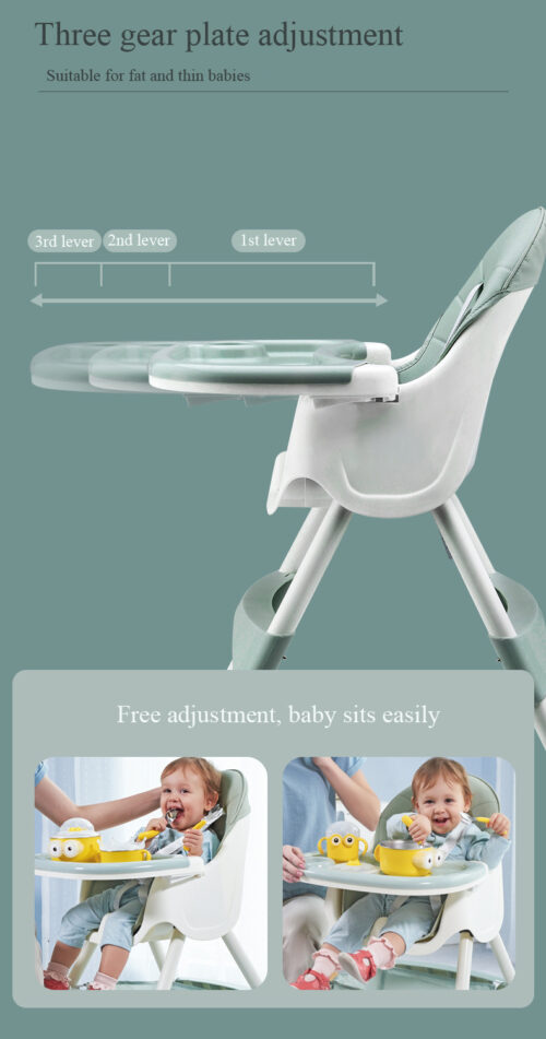 Luxury High Chair for Babies: Safe and Adjustable Dining Seat with Footrest