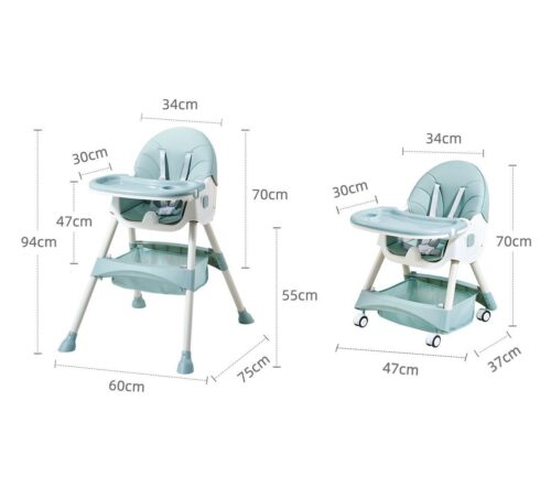 Multi-Function Rocking High Chair: Ideal for Babies and Toddlers with Adjustable Feature