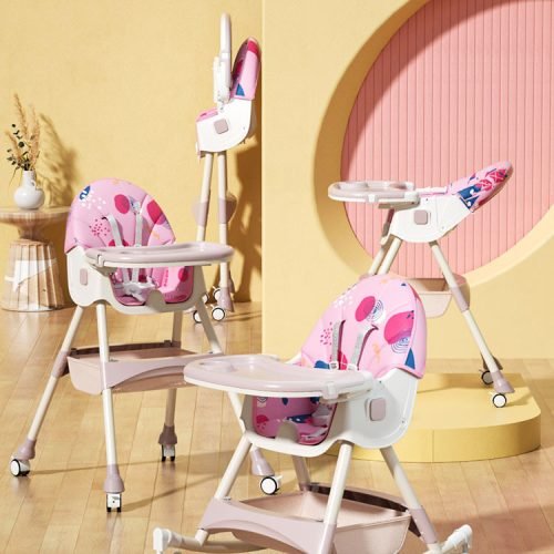 Multi-Function Rocking High Chair: Ideal for Babies and Toddlers with Adjustable Feature