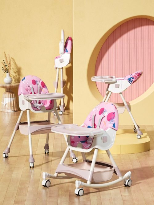 كرسي هزاز مرتفع متعدد الوظائف: مثالي للرضع والأطفال الصغار مع خاصية قابلة للتعديل