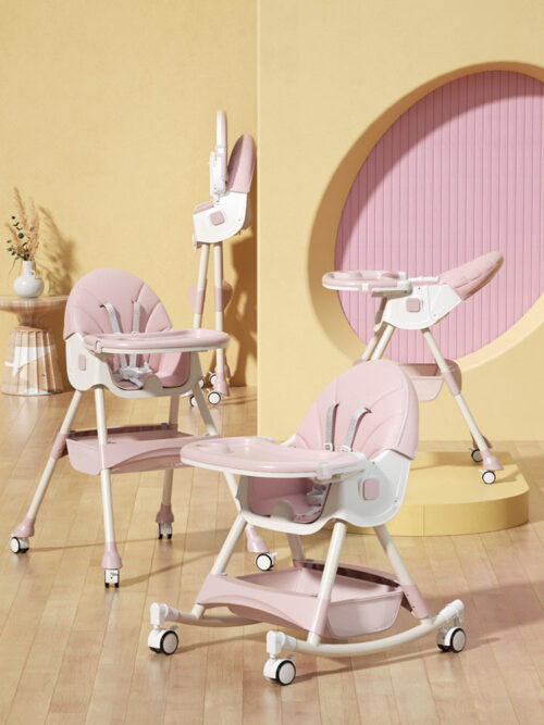 Multi-Function Rocking High Chair: Ideal for Babies and Toddlers with Adjustable Feature