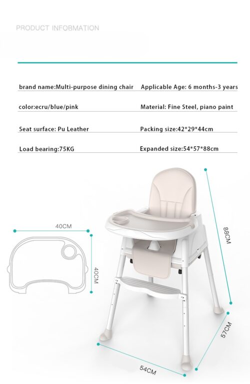 All-in-One Convertible Baby Highchair - Adjustable and Practical
