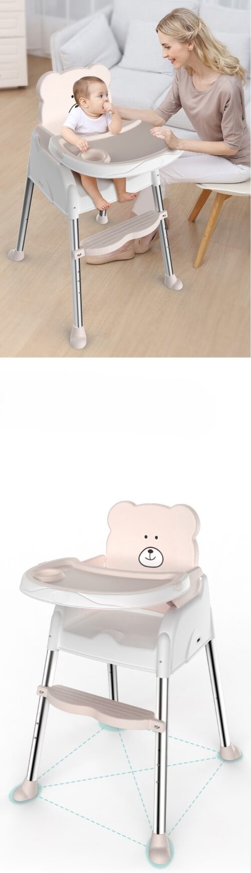 Multi-Functional Adjustable Baby Highchair - High-Quality Folding Dining Chair for Kids