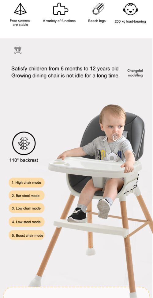 Multi-Function 4-in-1 Baby Feeding Seat - Portable and Adaptable for Every Stage