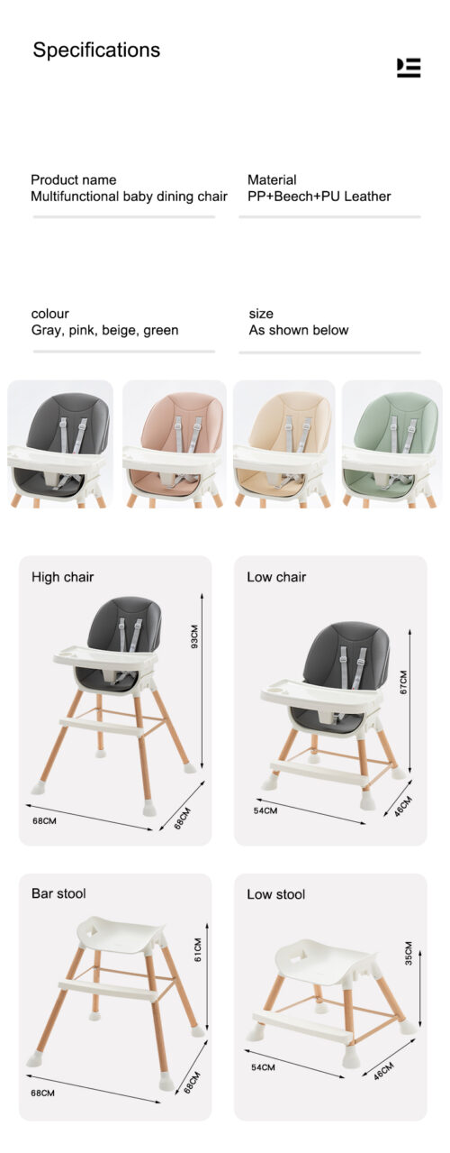 Multi-Function 4-in-1 Baby Feeding Seat - Portable and Adaptable for Every Stage