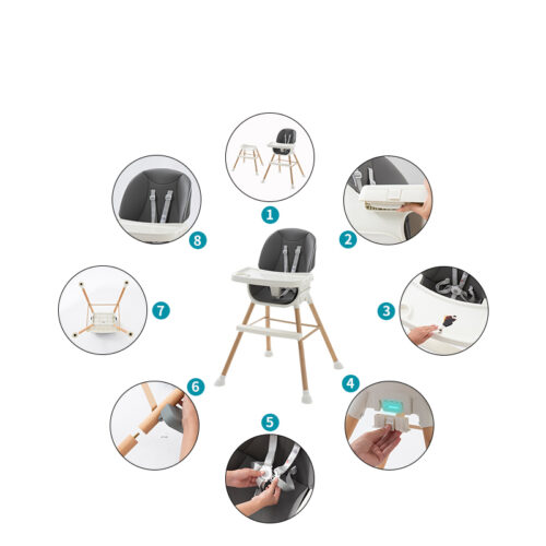 Multi-Function 4-in-1 Baby Feeding Seat - Portable and Adaptable for Every Stage