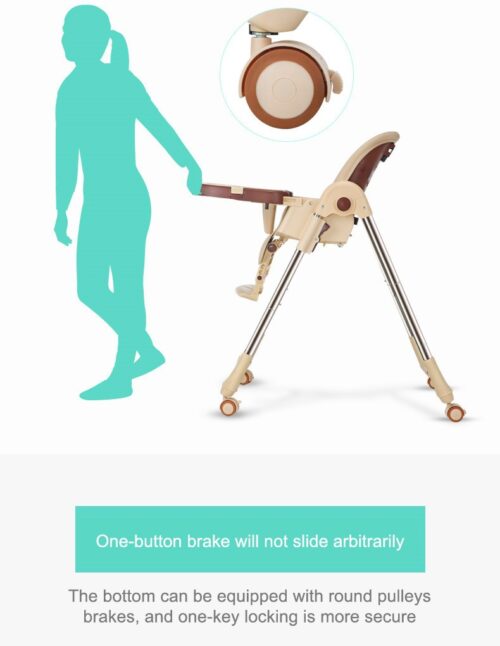 Convertible Baby Highchair - Adjustable, Portable, and Wheeled for Convenience