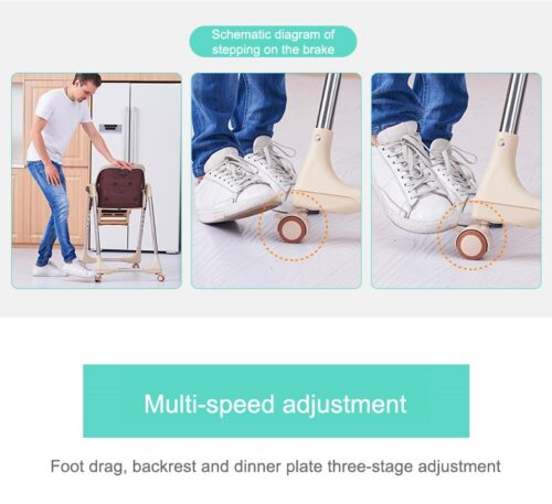 Convertible Baby Highchair - Adjustable, Portable, and Wheeled for Convenience