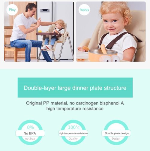 Convertible Baby Highchair - Adjustable, Portable, and Wheeled for Convenience