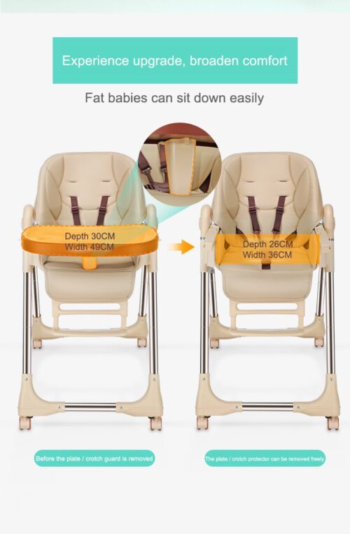 Convertible Baby Highchair - Adjustable, Portable, and Wheeled for Convenience