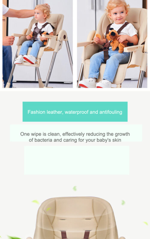 Convertible Baby Highchair - Adjustable, Portable, and Wheeled for Convenience