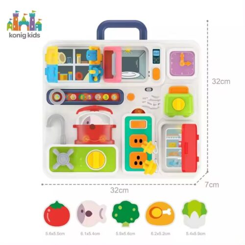 Musical and Light-Up Montessori Kitchen Puzzle Table for Early Learning