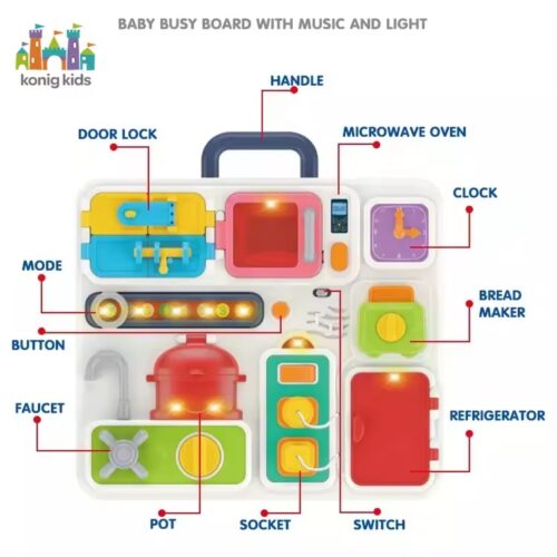 Musical and Light-Up Montessori Kitchen Puzzle Table for Early Learning