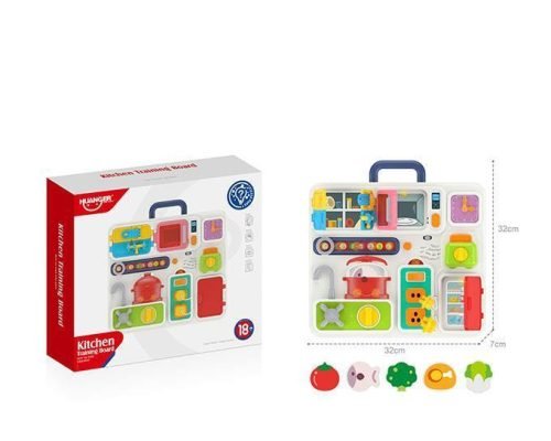 Musical and Light-Up Montessori Kitchen Puzzle Table for Early Learning